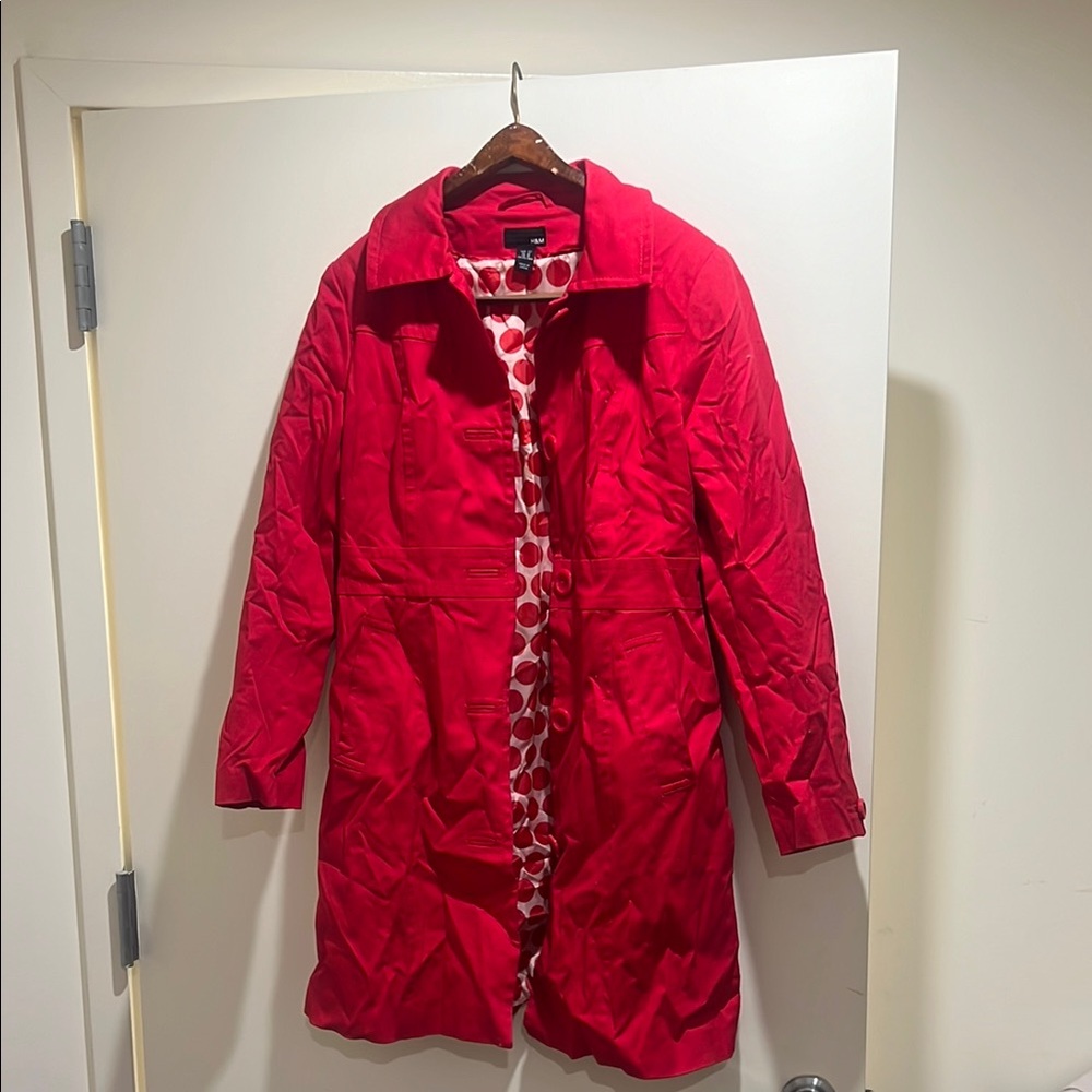 H&M Red Trench Coat